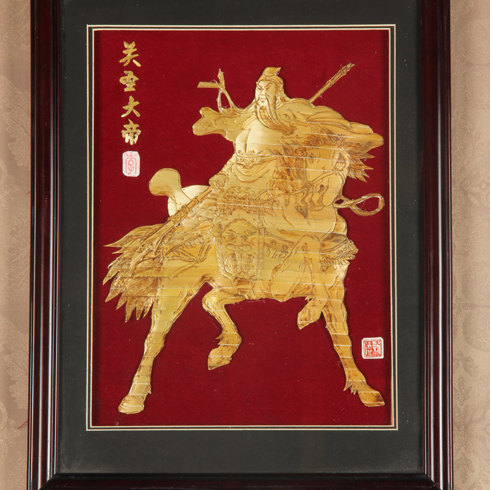 關(guān)公福佑手工藝品-麥稈畫(huà)